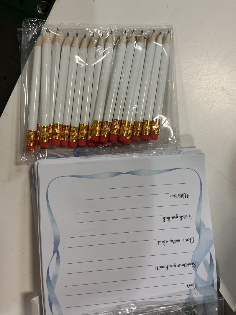 Condition photo showing Good Condition for estune 331 pcs bridal shower games supplies, 5 sets 250 pcs wedding cards 1 bridal shower games with 60 rings and 20 pencils (blue bow)