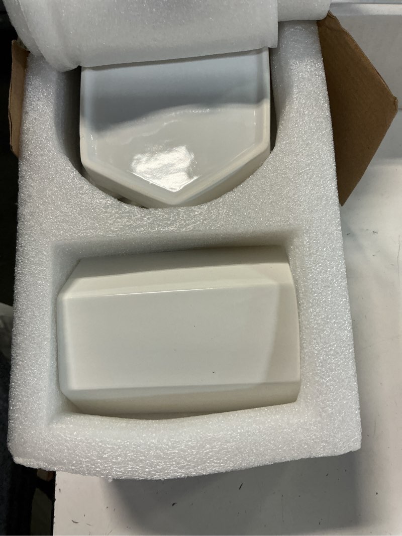 Condition photo showing Good Condition for silver soap dispenser pump ceramic bathroom accessories complete with soap dispenser, toothbrush holder, bathroom tumbler, and vanity tray - modern bathroom decor,3pcs