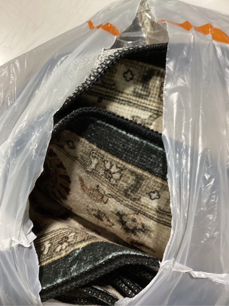Condition photo showing Good Condition for washable hallway runner rug 3x6: non slip runner rugs with rubber backing soft kitchen rug farmhouse distressed carpet runner for living room bedroom bathroom (black, 3x6) 3' x 6' (rectangular) black