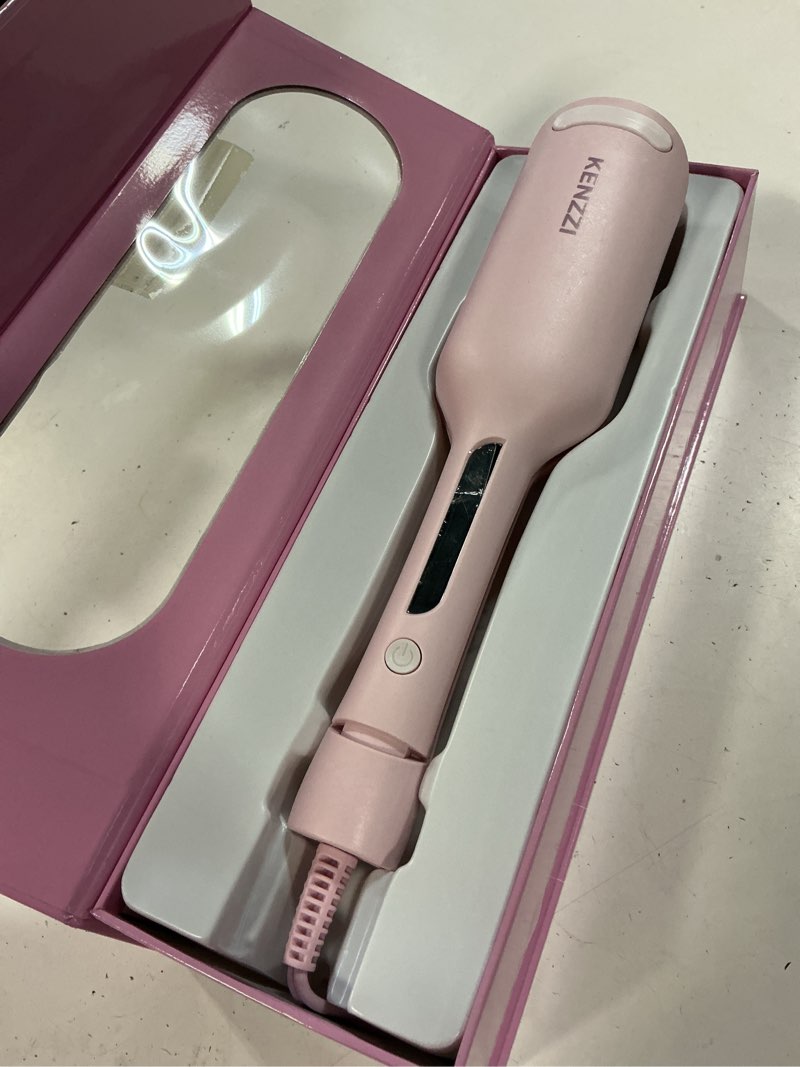 Condition photo showing As Is for kenzzi wave styler 2-barrel hair waver, 1.25 in, 6 heat settings, pink