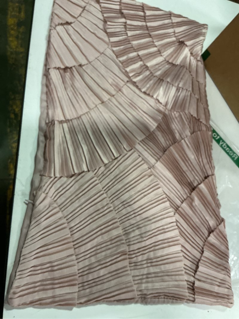 Condition photo showing Good Condition for Lush Decor x Chuks Collins Eira Decorative Pillow Cover Single 14" W x 24" L Dusty Pink - 14x24 Pillow Cover - Textured Pink Throw Pillows for Bed, Couch or Chair - Luxury Home Decor 24" x 14" (Pack of 1) Dusty Pink