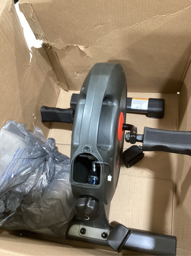 Condition photo showing As Is for Sunny Health & Fitness Smart Under-Desk Bike Exerciser, Low-Impact Cardio Cycling Equipment for Home/Office, Mini Paddler for Arm/Leg Mobility Training, Free SunnyFit App Connect, Optional Motorized Black