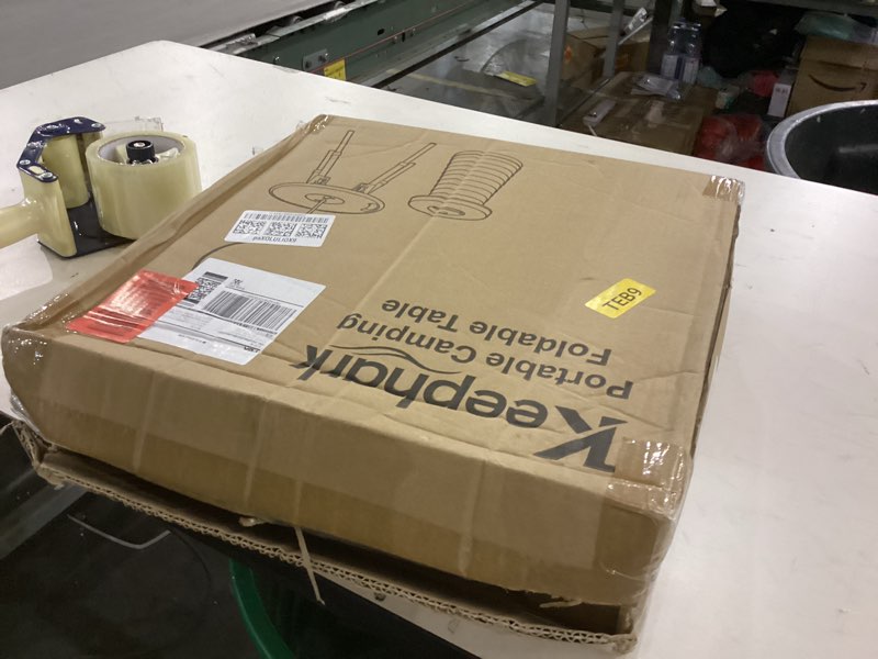 Condition photo showing As Is for LED Camping Table Set with Stools, 300lbs Capacity Adjustable Height Folding Table & Chairs, All-in-One Compact Design for Outdoor, Camping, Picnic, Tailgating Green Casual