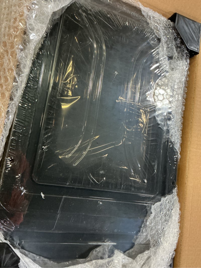 Condition photo showing Good Condition for 12 Pack Clear Shoe Storage Organizer with Magnetic Door, Stackable Plastic Shoe Boxes for Sneakers, Boots, and Heels, Space-Saving Foldable Shoe Rack for Closet, Durable Shoe Cabinet Organizer, Black Black 12 pcs