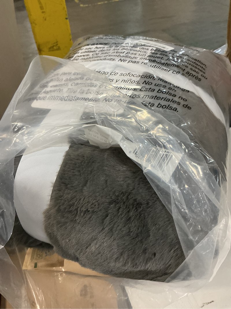 Condition photo showing Good Condition for UGG Euphoria Faux Fur Throw Blanket, Oversized Soft Throw for Bed or Couch, Luxury Bedroom Decor, Plush Blankets, Machine Washable, 50-inch x 70-inch, Charcoal Grey Grey Throw