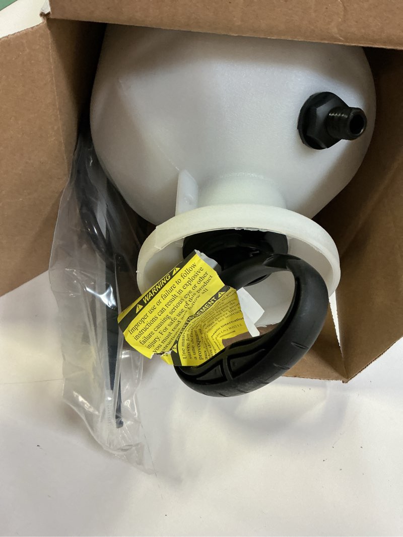 Condition photo showing New/Like New for chapin 20005 pump sprayer, 2?gallon, lawn & garden, translucent poly tank, funnel?top, surespray anti?clog filter, adjustable cone nozzle & 34" hose for fertilizer, weed & pest application 2-gallon sprayer