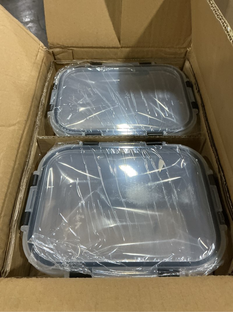 Condition photo showing New/Like New for Similar to stock photo 24 Pc Airtight Glass Food Storage Containers - Glass Meal Prep Containers - Freezer to Oven Safe - Steam Release Valve BPA/PVC Free - Airtight Bento Boxes - Leak Proof (12 lids & 12 Containers)