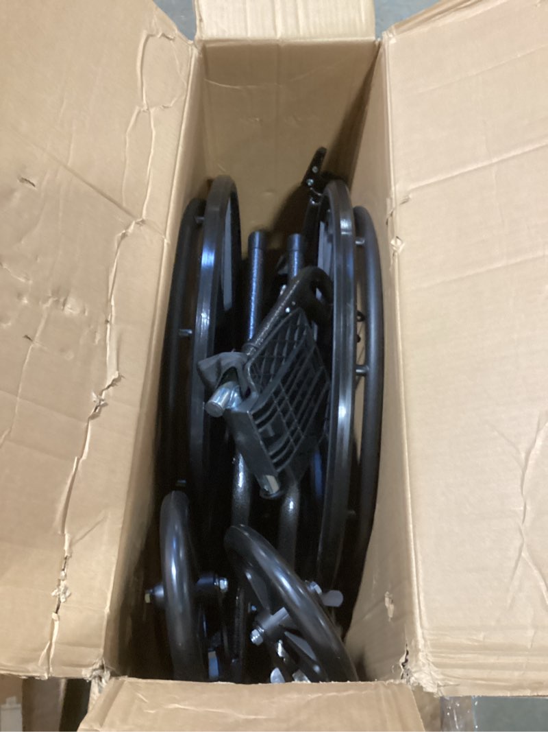Condition photo showing Good Condition for Drive Medical SSP118FA-SF Silver Sport 1 Folding Transport Wheelchair with Full Arms and Removable Swing-Away Footrest, Black
