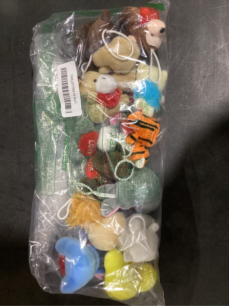 Condition photo showing As Is for 24 Pcs Valentine Gifts Exchange for Classroom Mini Plush Animals with Heart Small Stuffed Animal Toys Valentines Mini Keychain for Kids Party Favor Rewards Bags Filler