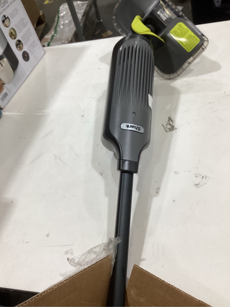 Condition photo showing As Is for Shark VACMOP Cordless Hard Floor Cleaner, Vacuum and Spray Mop, Powerful Suction, Lightweight, LED Headlights, Includes 4 Disposable Pads, 12oz Multi-Surface Cleaning Solution, Gray, VM252