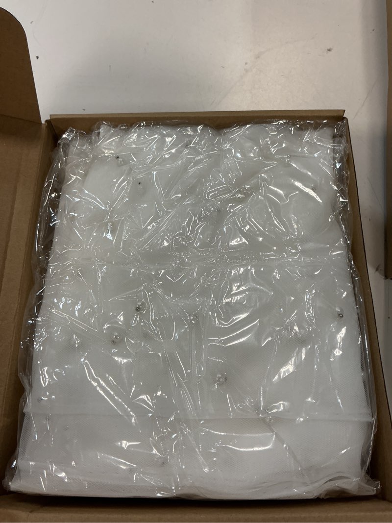 Condition photo showing New/Like New for oudain 4 pack 29.5 x 120 inch 10 ft pearl table runner tulle fabric lace boho glitter tablecloth table runners for bridal shower birthday wedding party decorations and supplies(white) white 4