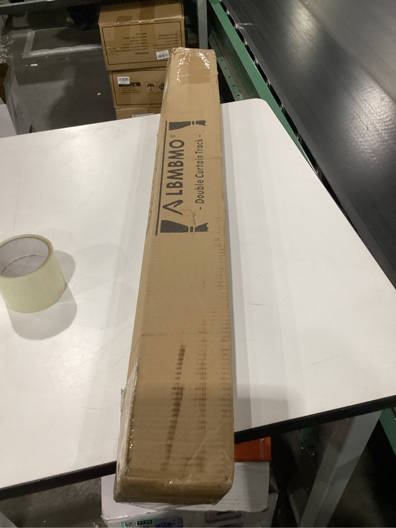 Condition photo showing Good Condition for Silent Double Curtain Track Ceiling Mount 6'/8'/10'/12'/15', Wide 4" White Aluminum track Curtains Rail, Bedroom/Window/Hotel Drop Ceiling Curtains Tracks (without curtains & hooks) (Double, 6ft) Double track 6ft