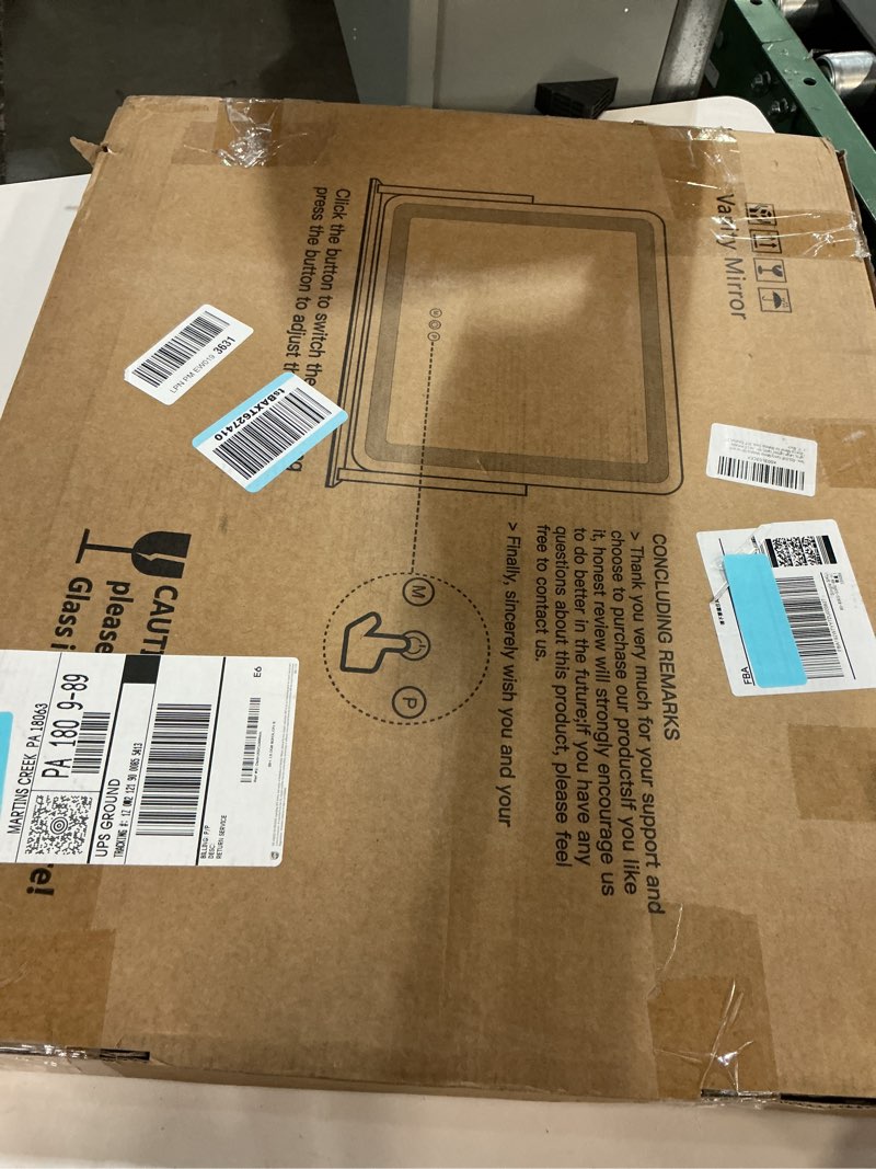 Condition photo showing Good Condition for ROLOVE 22x17 Inch Lighted Vanity Mirror with Dimmable LED Lights - 3 Color Modes, Smart Touch Control & 360° Rotating Base - Desk Makeup Mirror (Black) Black 22"L x 17"W