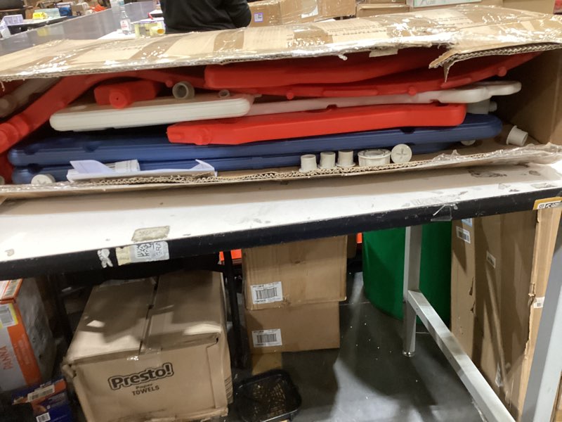 Condition photo showing New/Like New for 6 in 1 Toddler Slide for Toddlers Age 1-3, Extra-Long Slide with Basketball Hoop Indoor and Outdoor Baby Climber Playset Playground Freestanding Slide (Small, Red+Blue)