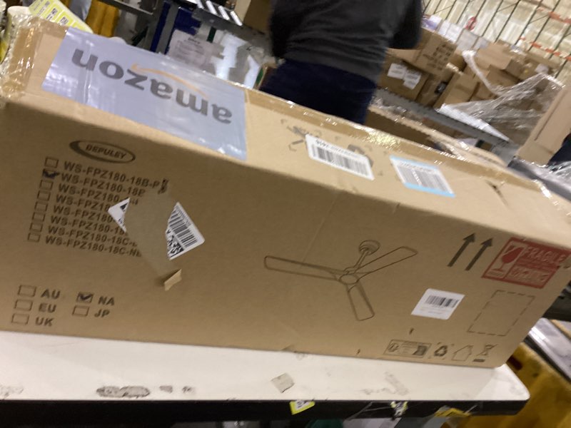 Condition photo showing New/Like New for Depuley Ceiling Fan Without Light: 52 Inch 3 Blade Outdoor Fans for Patios - White Ceiling Fan No Light Indoor Remote Control Ultra Quiet DC Motor Reversible 6 Speed Timer White 52 inch-no light