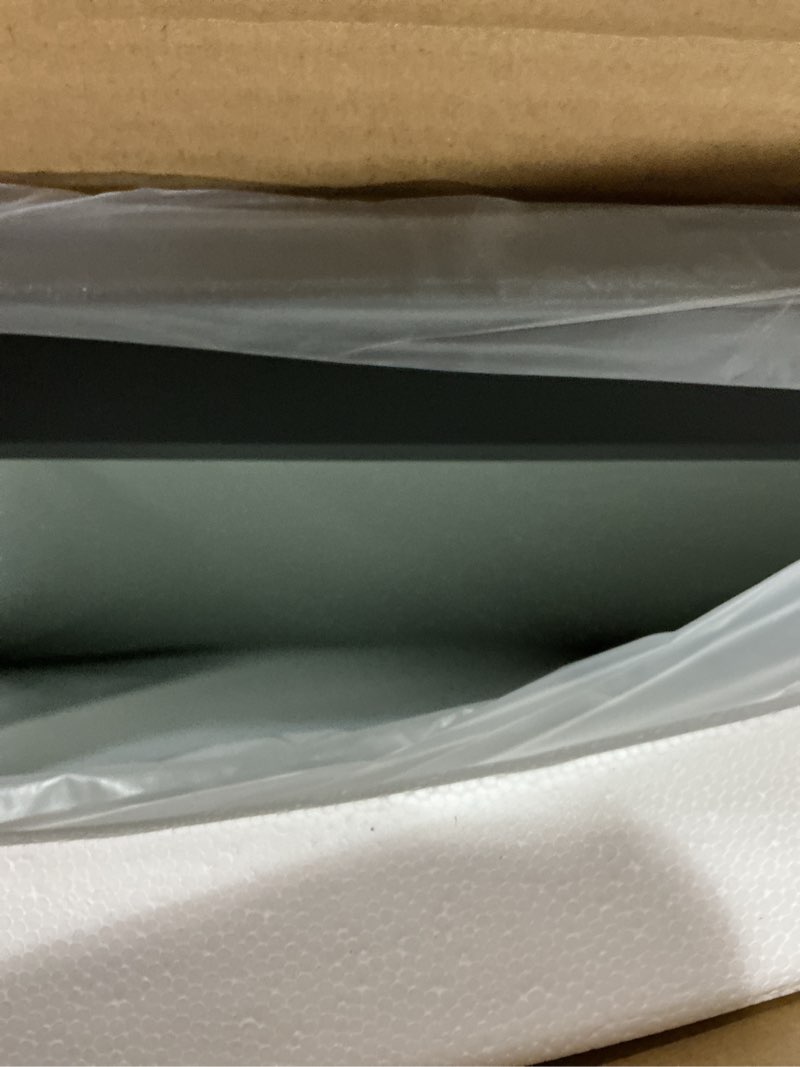 Condition photo showing New/Like New for smiror matte black bathroom mirror for over sink 30x 30 inch, metal thick frame rectangle vanity mirror for wall, anti-rust, horizontally or vertically mounted black 30"l x 30"w