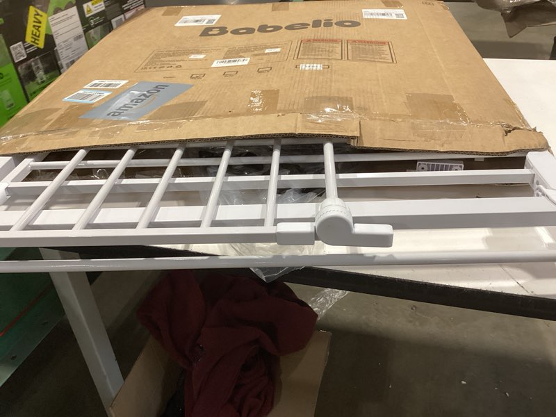 Condition photo showing Good Condition for babelio 72" extra wide baby gate, 30" tall auto close dog fence for stairs kitchen doorways fireplace, hardware mounted pet gate indoor, foldable 3 metal panels, white white 72" wide gate - 3 panels