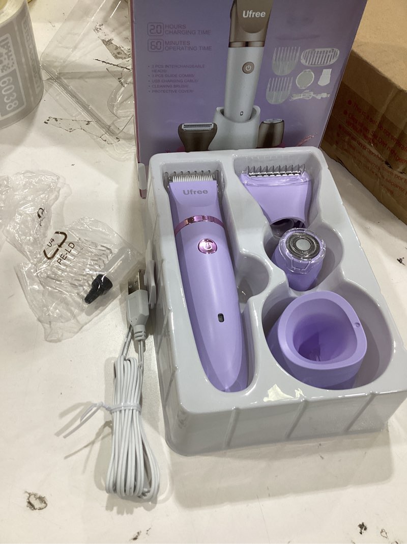 Condition photo showing Good Condition for ufree bikini trimmer electric razors for women, rechargeable pubic body hair trimmer electric shaver for legs body hair, bikini shaver ipx7 waterproof, gifts for women, purple