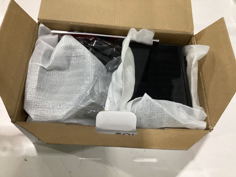Condition photo showing As Is for daphino 2500lm solar lights outdoor with motion sensor,3 head 270° wide angle street area lights, ip65 waterproof security lighting with 3 modes(non-remote,2 pcs) 3head-non-remote-2 pcs