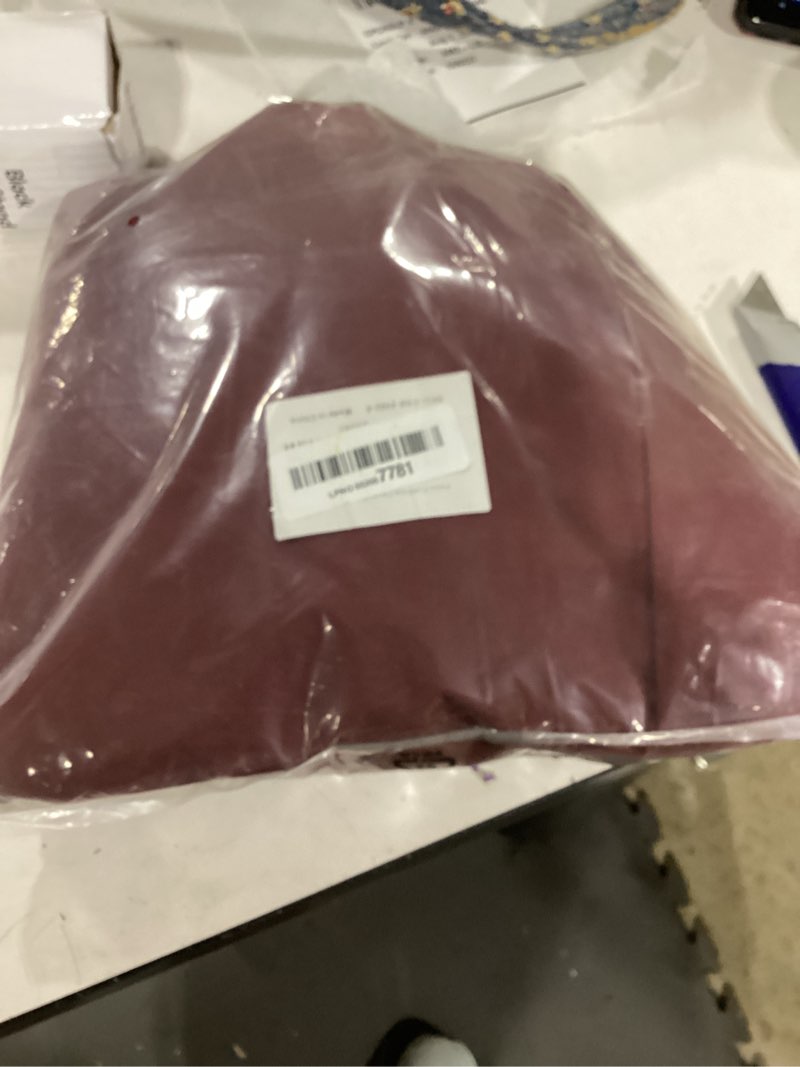 Condition photo showing As Is for nettypro outdoor cushion covers replacement set 4 water repellent uv resistant patio chair seat cushion slipcover with zipper and tie, 24 x 22 x 4 inch, burgundy 24x22x4-4pcs burgundy