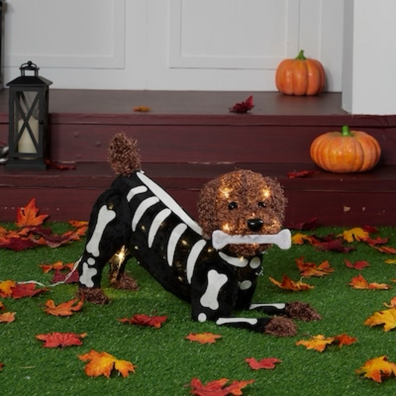 Haunted Living 2-ft Lighted Skeleton Doodle Dog Decoration