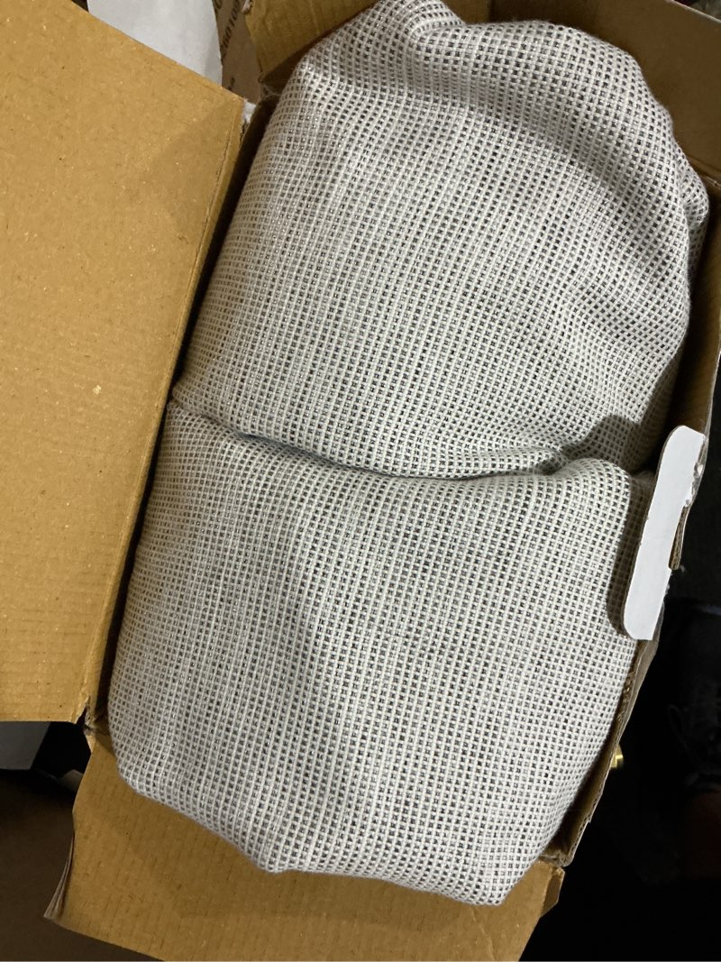 Condition photo showing As Is for origin 21 84-in gray polka dot blackout interlined back tab curtain panel pair