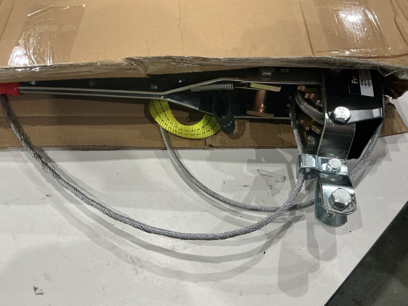 Condition photo showing As Is for come along winch ratchet tool 5 ton pulling capacity 3 hooks steel cable dual gear power puller with two 1"x8ft lifting straps hand winch cable automotive hoist winch puller recovery gear 5t +lift sling