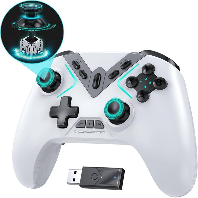 replacement for pc controller,no drift wireless gamepad with back paddles,motion control, turbo,vibration