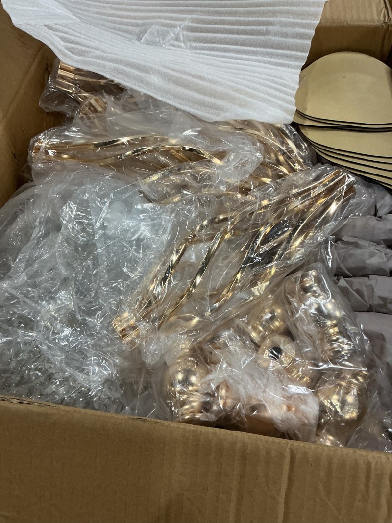 Condition photo showing New/Like New for wesiti 10 pcs crystal gold flower stand elegant metal flower arrangement stand with chandelier crystals 17.7" tall gold vase for centerpieces wedding reception hotel favor