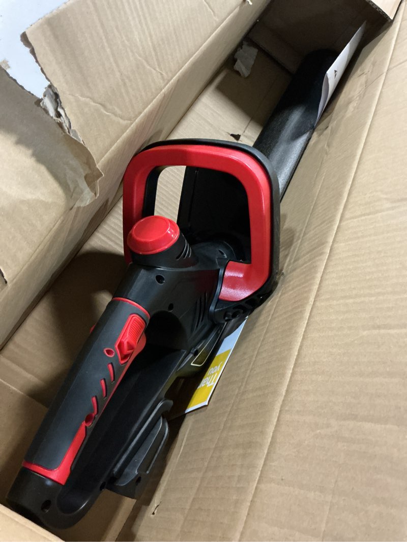 Condition photo showing Good Condition for hedge trimmer for milwaukee 18v battery, cordless hedge trimmer with 22'' dual-action blade and safety lock,1600prm, 3/5'' cutting width(battery not included) (red)