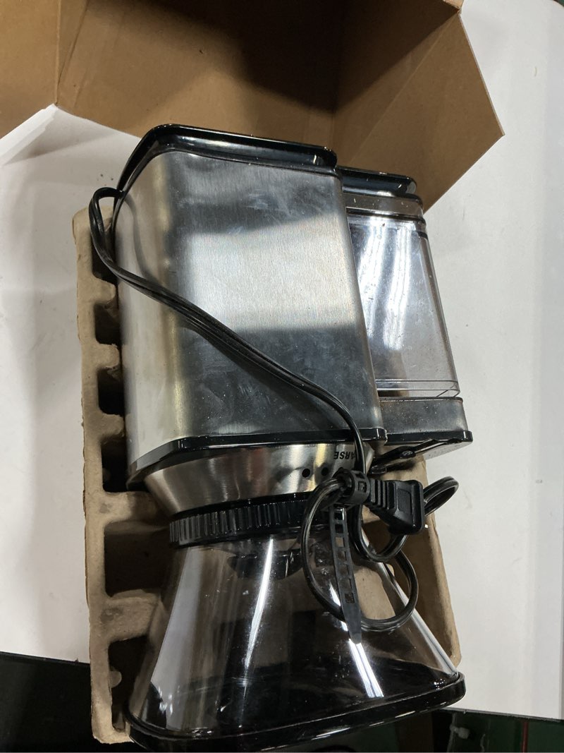 Condition photo showing As Is for cuisinart supreme grind 32 cup electric burr coffee grinder  stainless steel