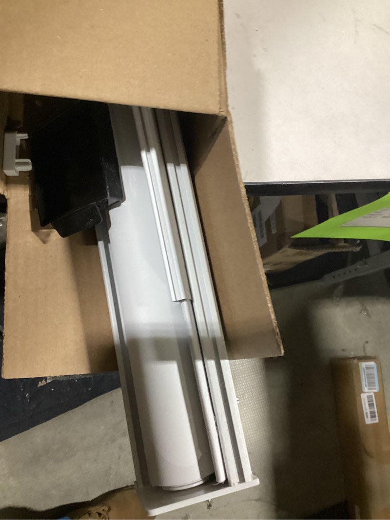 Condition photo showing As Is for AOSKY Blackout Roller Shades Cordless Blinds for Windows, Free-Stop Shades with Valance, Thermal Insulated Fabric, UV Protection, Natural Woven Blinds for Home and Office (29" W x 72" H, White) White 29"W x 72"H