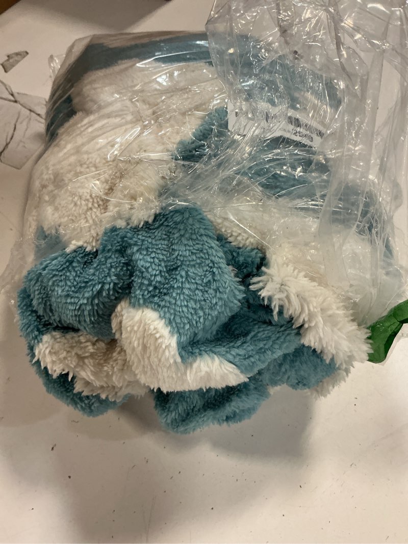 Condition photo showing As Is for LE SURE Shown on TV Donut Dog Bed Medium Size Dog - Round Cat Beds Indoor as Bed Gift for Calming with Washable Cover, Cute Home Decor Bed with Jacquard Shaggy Plush & Anti Slip Bottom, 30 Inch, Blue 30.0"L x 30.0"W x 8.0"Th Cozy Clouds Blue