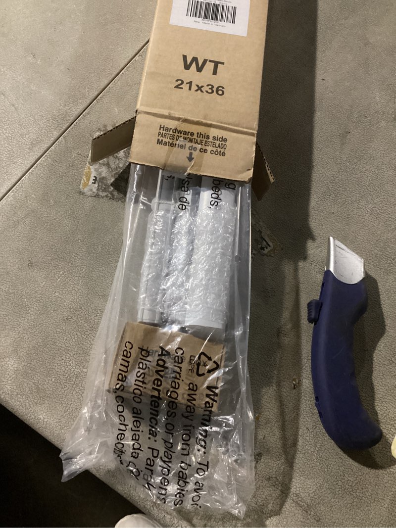 Condition photo showing New/Like New for lazblinds cordless white 1" room darkening vinyl mini blinds, 20" w x 36" h horizontal window blinds for home, cordless shades for indoor windows white 20"w x 36"h