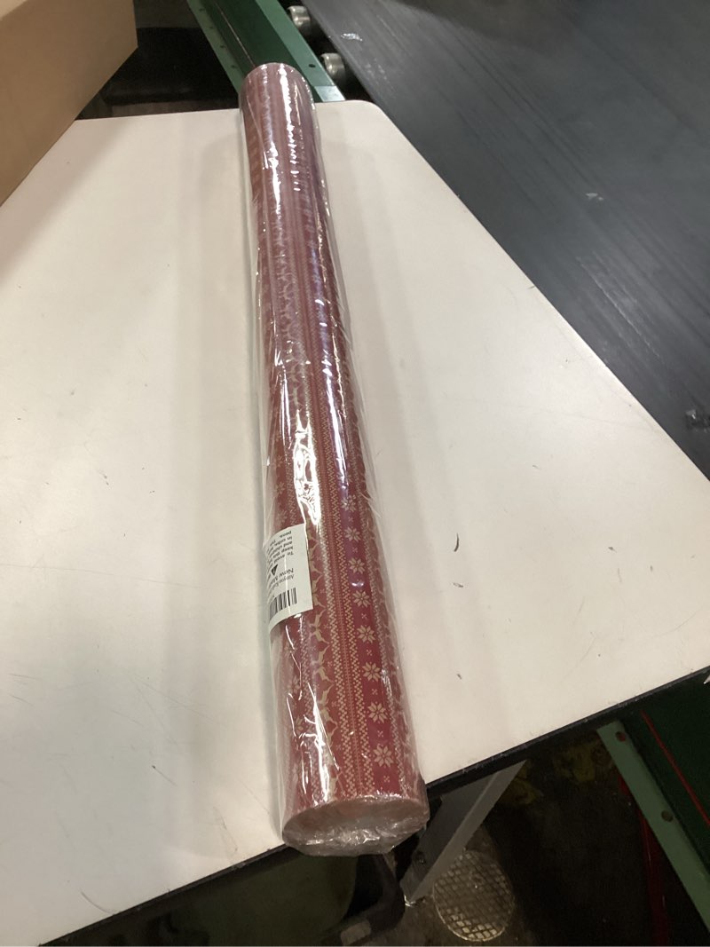 Condition photo showing New/Like New for Aimyoo Kraft Christmas Wrapping Paper Jumbo Roll, Red Stripe Reindeer Snowflakes Design, Xmas Gift Wrap Paper 30 inch x 100 ft 233 100ft