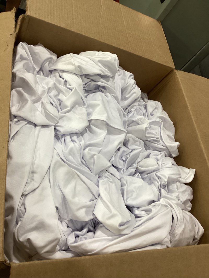 Condition photo showing Good Condition for amount unknown stretch spandex chair covers folding kitchen chairs cover, universal washable slipcovers protector, removable chair seat covers, for wedding party dining room banquet event white- folding chair covers 50pcs