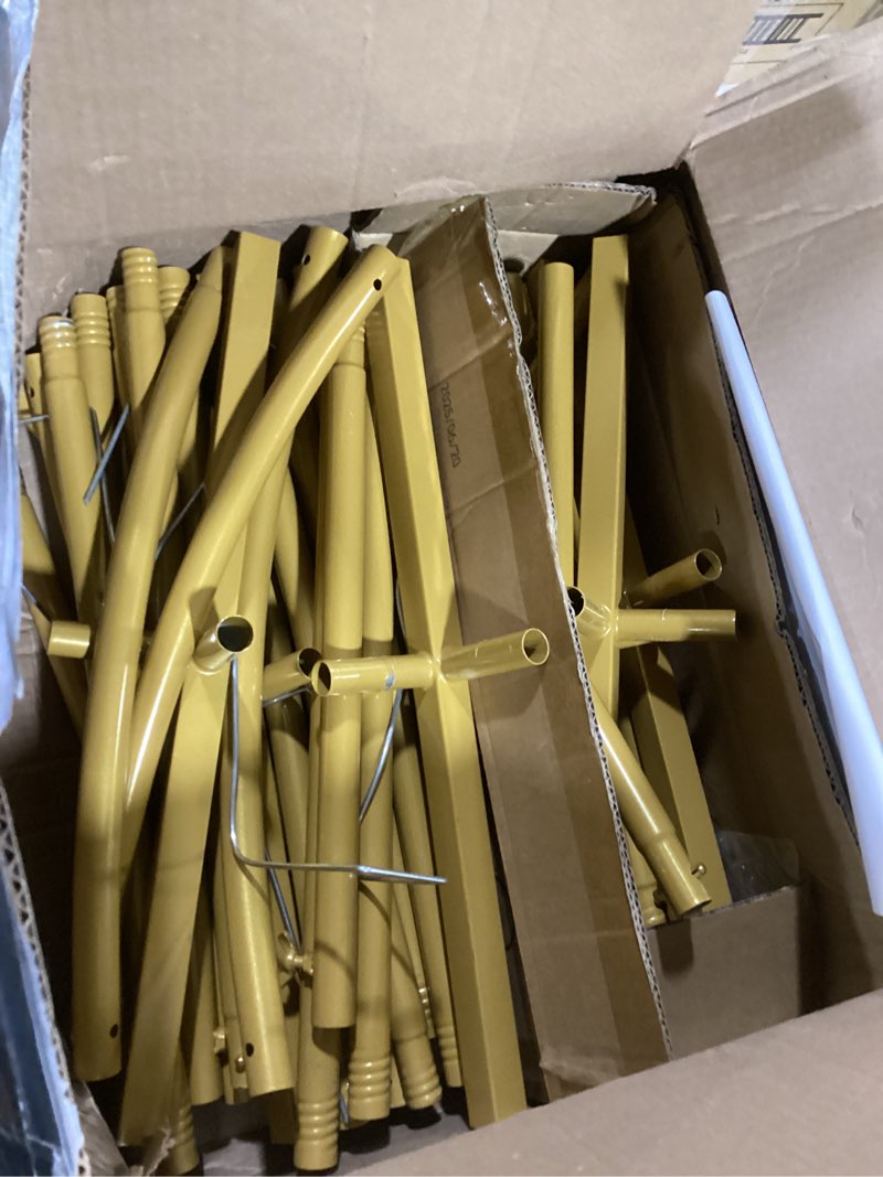 Condition photo showing As Is for Vincidern 6.6 FT Wedding Arch Backdrop Stand for Parties, Balloon Arch Stand, Wedding Arches for Ceremony, Metal Arch Backdrop Stand for Bridal Baby Showers, Birthday Party Decoration Door Frame Gold Gold Arch 6.6FT