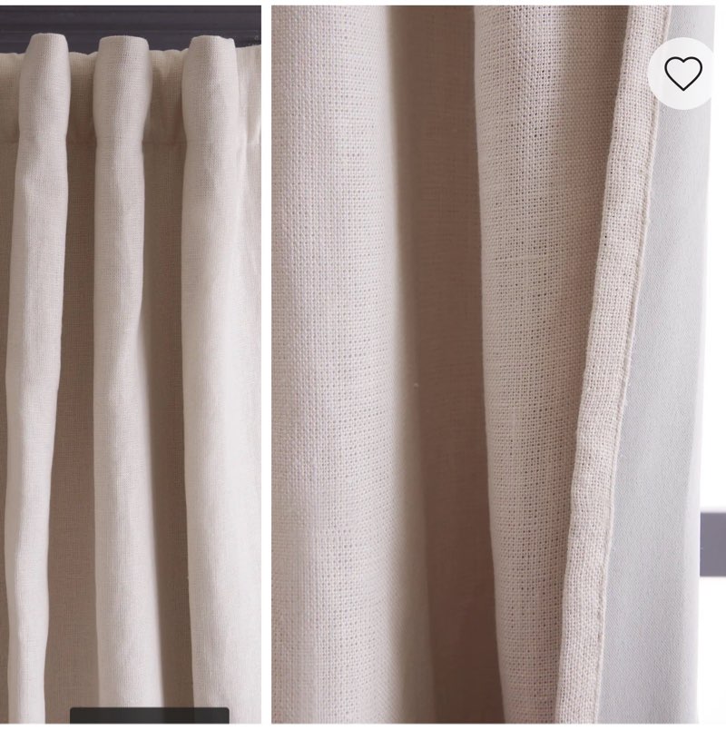 ( Quince Heavyweight European Linen Room Darkening Curtain ( 1 panel 48’*108 inch) 
