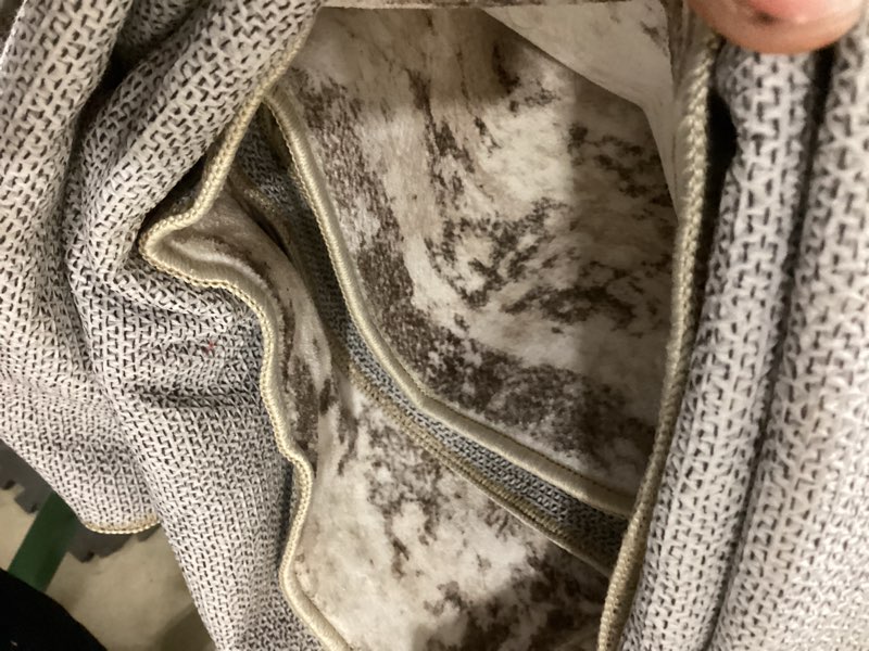 Condition photo showing Good Condition for area rugs for living room: 9x12 abstract washable rug modern neutral large soft stain resistant non-slip backing machine table for bedroom dining room indoor home office carpet - gold brown gold brown 9' x 12' (rectangular)