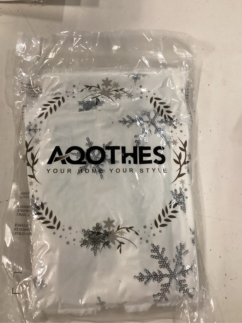 Condition photo showing New/Like New for aqothes pack of 2 faux fur fuzzy decorative throw pillows covers soft plush with snowflake sequins cushion covers for christmas decor 18x18-inch