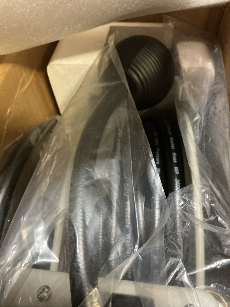 Condition photo showing Good Condition for tool daily retractable pressure washer hose reel 60 ft x 1/4”, heavy duty power washer hose reel 3600 psi, auto-rewinding, wall/floor mounted