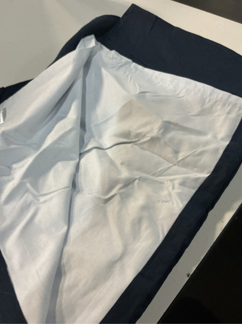 Condition photo showing Good Condition for european linen true blackout curtain, 48x84, navy