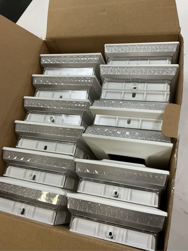 Condition photo showing Good Condition for solar post cap lights 12 packs for 4x4 wooden/vinyl posts, ip65 waterproof fence post solar lights with warm/cool/neutral lighting, outdoor post lights for garden, patio, porch- white white 4*4" 12 pack