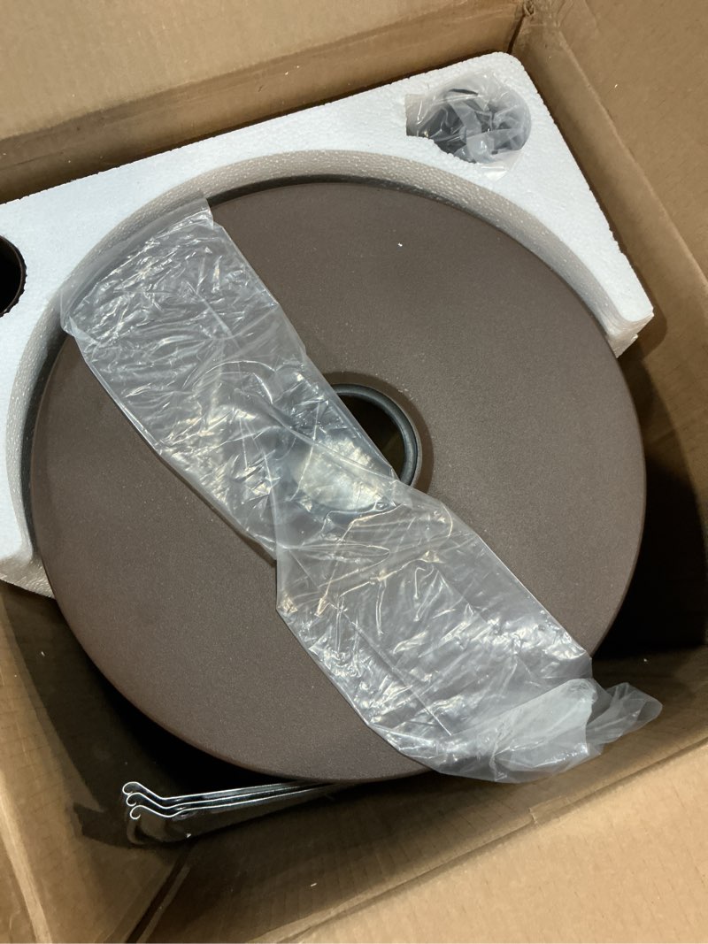 Condition photo showing Good Condition for EAST OAK 55,000 BTU Propane Patio Heater with Round Table & Stainless Steel Burner, Outdoor Heater with Wheels, Ideal For Large Patios, Gardens, Outdoor Events, and Commercial Use, Bronze Brown 55000 BTU