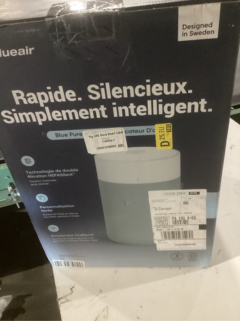 Condition photo showing New/Like New for blueair air purifiers for medium rooms, bedroom, kitchen, cleans 1,858 sqft in one hour, hepasilent smart air cleaner for home, pets, allergies, virus, dust, mold, smoke - blue pure 311i max