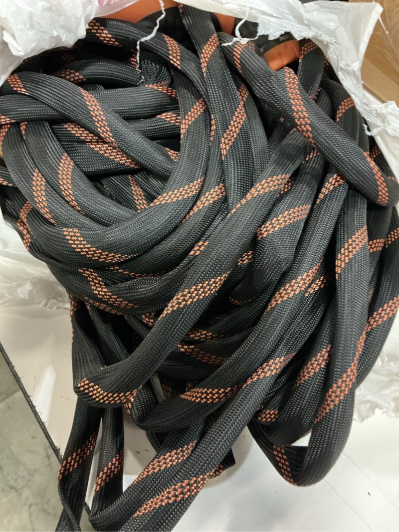 Condition photo showing Good Condition for flexible garden hose 100 ft, ultra lightweight water hoses w/10 function sprayer and 3/4" brass fittings, kink-free, sturdy, abrasion resistant for yard, lawn, outdoor and gardening(black orange)