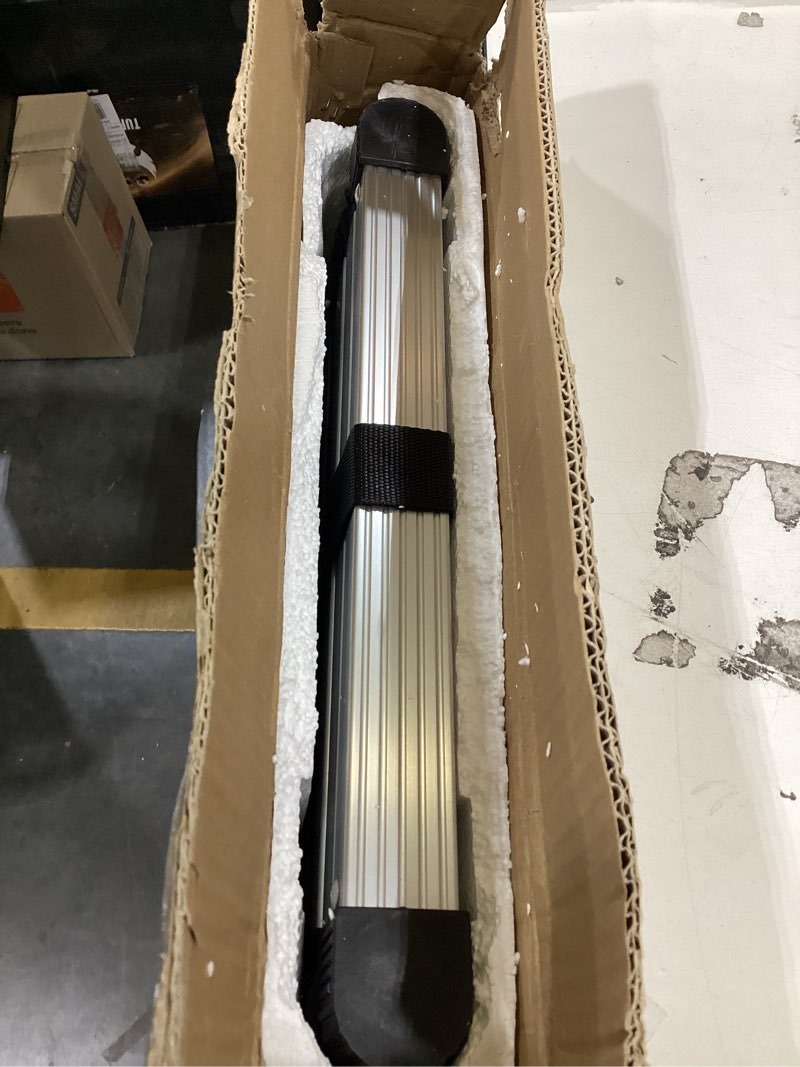 Condition photo showing New/Like New for Telescoping Ladder Extension Telescopic Collapsible - 16.5 FT Rv Telescope Foldable Extendable Tall Compact Aluminum Ladders - for House Roof Travel Trailers Adjustable Retractable - 330lbs Capacity Pure Silver 16.5 FT