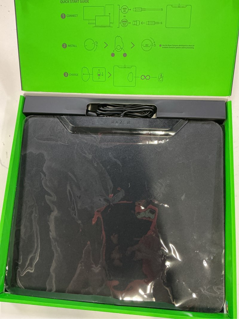 Condition photo showing Good Condition for razer hyperflux v2 wireless charging system: continuous charging gaming mouse mat & puck - seamless auto-pairing - hyperspeed multi-device connectivity - anti-slip rubber base - hard surface edition