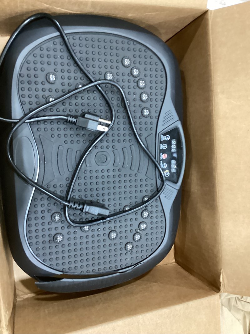 Condition photo showing Good Condition for Vibration Plate Exercise Machine - Whole Body Workout Vibration Platform Lymphatic Drainage Machine for Weight Loss Home Fitness with Resistance Bands Remote Black