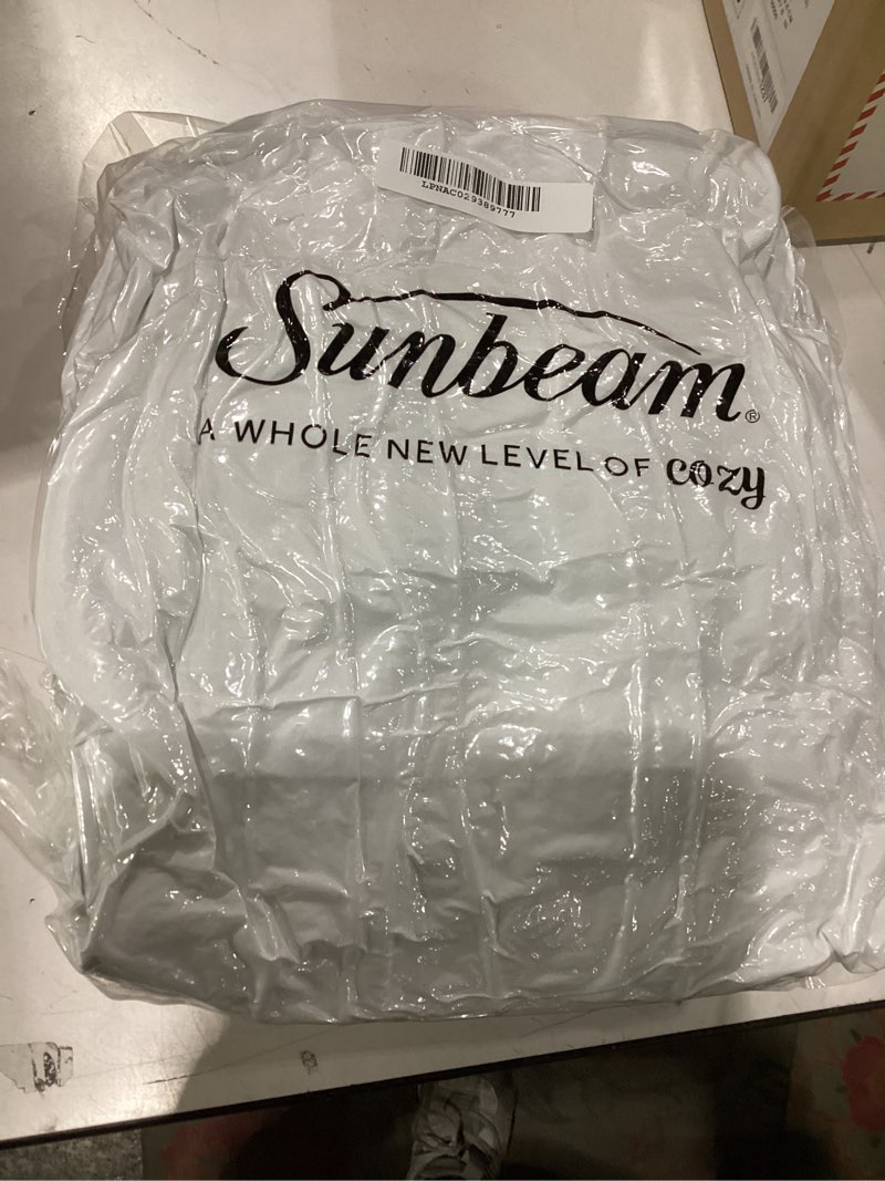 Condition photo showing New/Like New for Not tested Sunbeam Polyester Wi-Fi Connected Mattress Pad, Electric Blanket, 10 Heat Settings, King Size, White